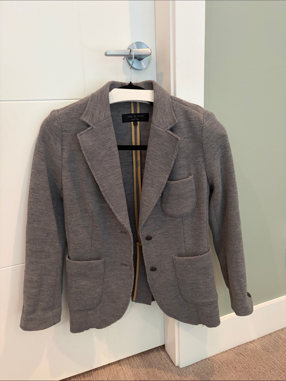 rag & bone Gray Knit Tailored Blazer